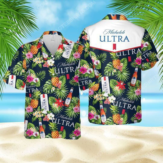 Tropical Michelob Ultra Beer Summer Party Hawaiian Shirt