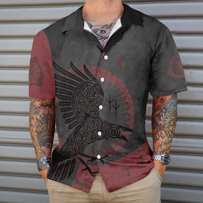 Raven Viking Hawaiian Shirt