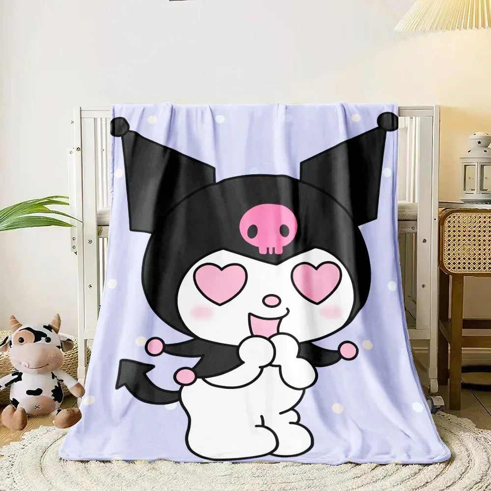 Purple Sanrio Kuromi Throw Blanket