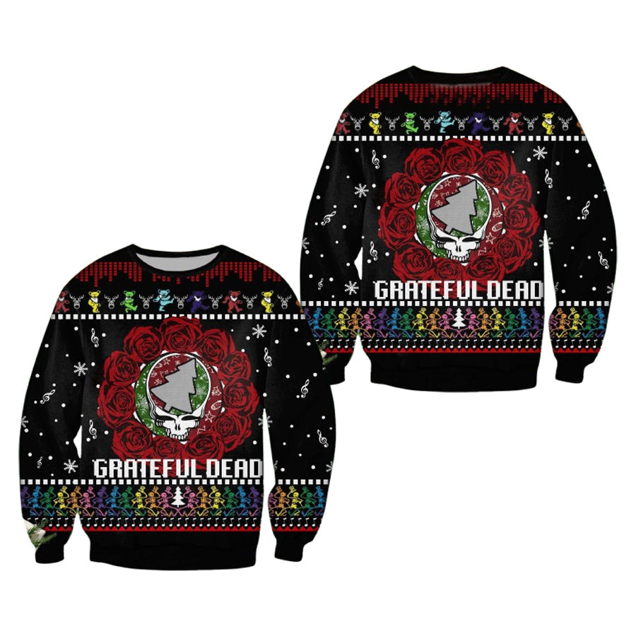Rose Grateful Dead Ugly Christmas Sweater
