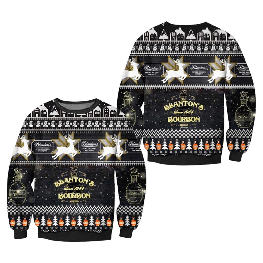 Blanton Bourbon Whisky Ugly Christmas Sweater