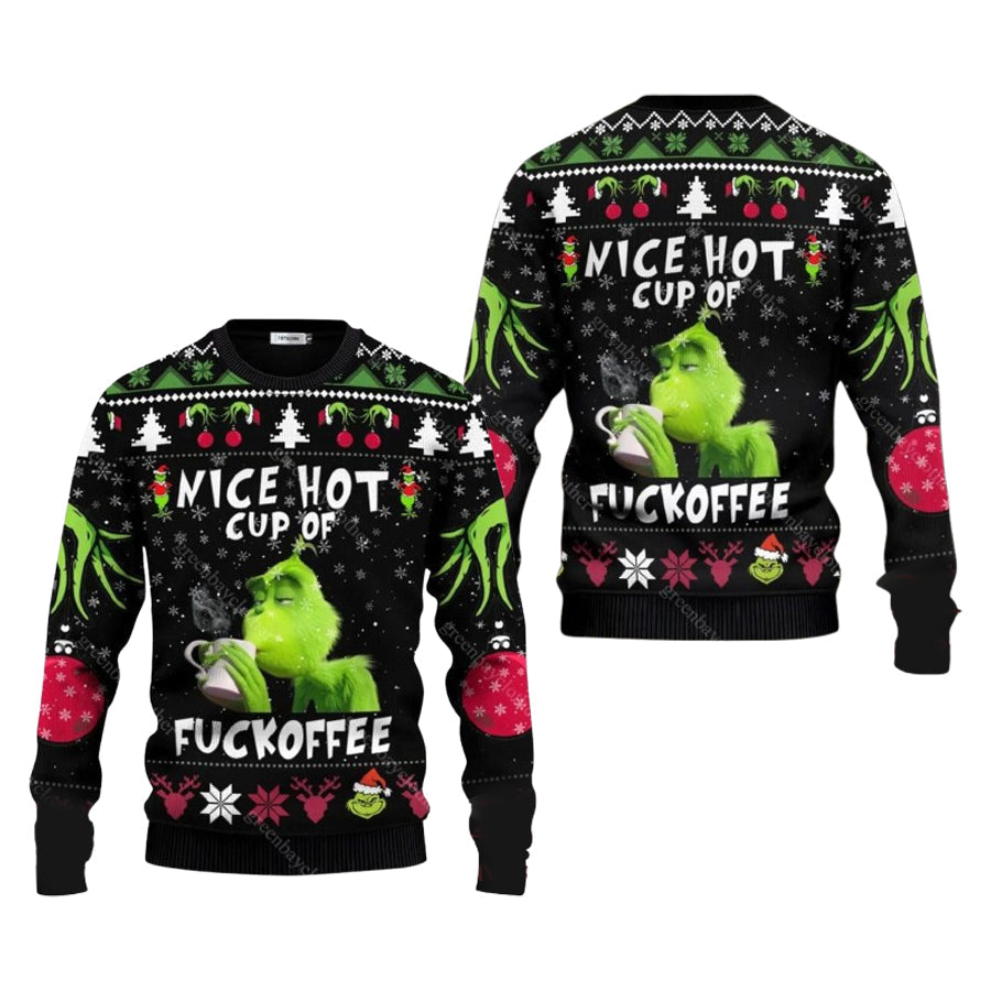 Funny Coffee Grinch Ugly Christmas Sweater