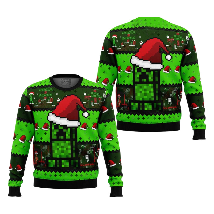 Minecraft Creep Ugly Christmas Sweater