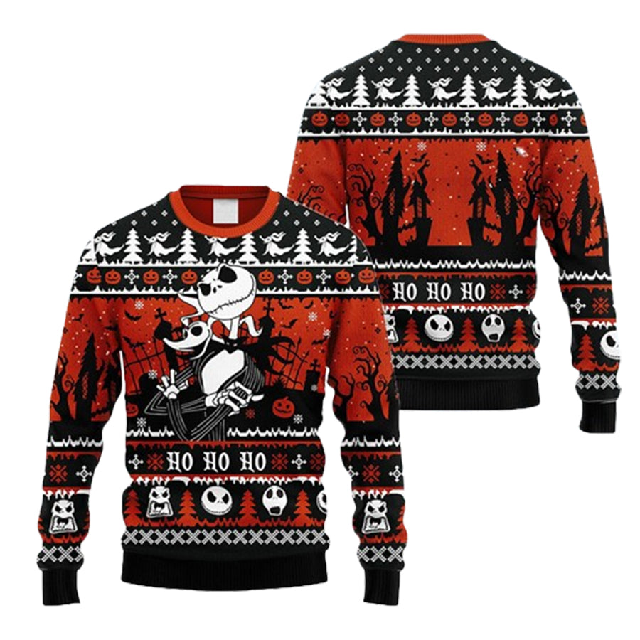 Jack And Zero Nightmare Before Xmas Ugly Christmas Sweater