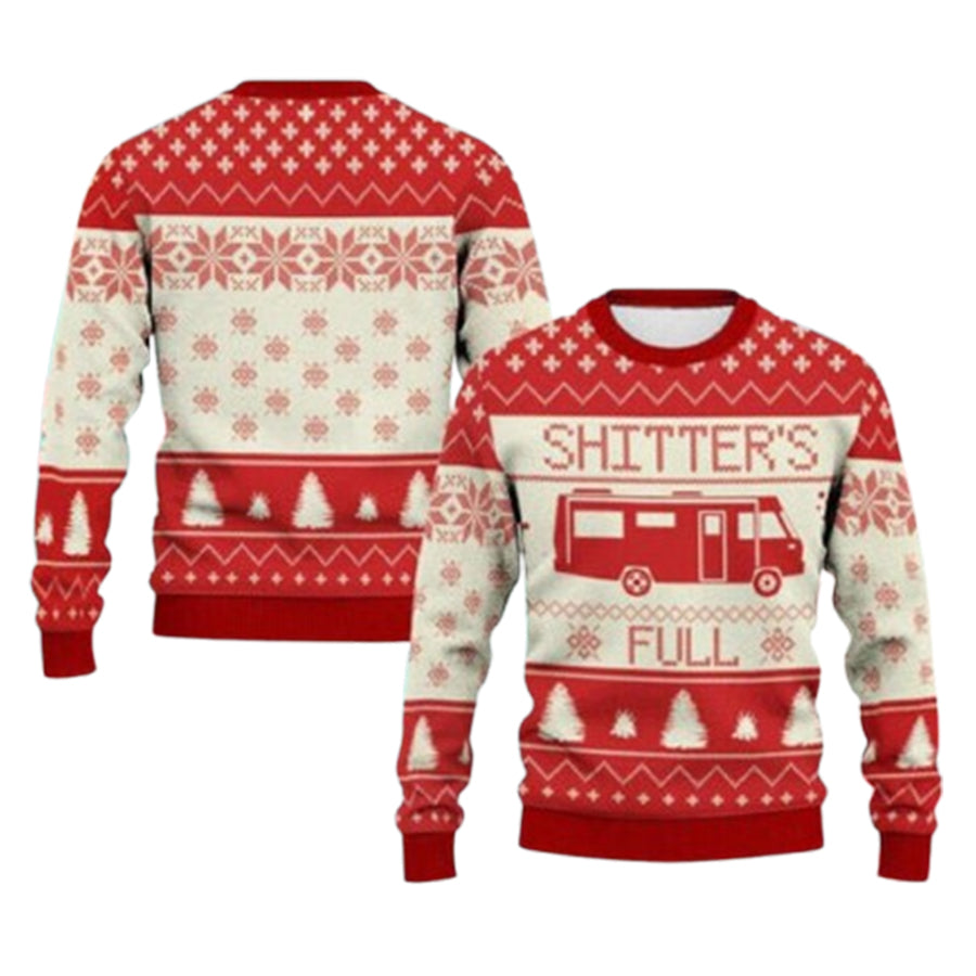 Shitters Full Camping Ugly Christmas Sweater