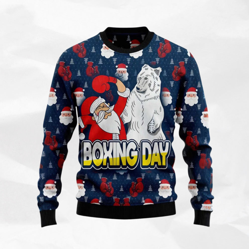 2025 Boxing Day Santa And Beer Ugly Christmas Sweater
