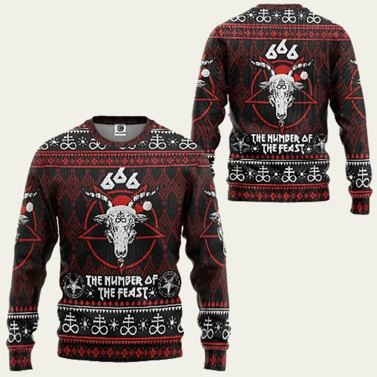 666 The Number Of The Feast Ugly Christmas Sweater