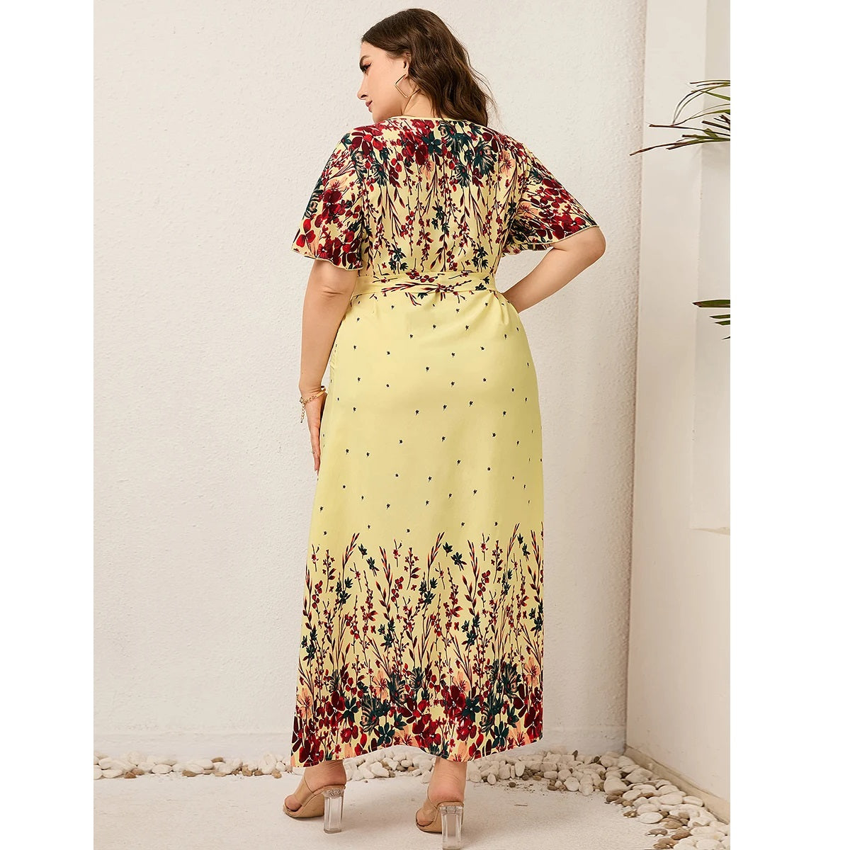 Short Sleeve Plus Size Long Dresses