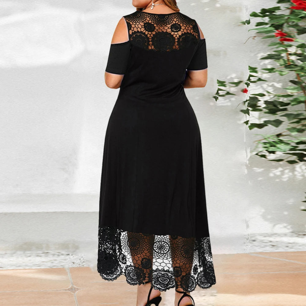 Plus Size Black Dress for Evening Party Wedding