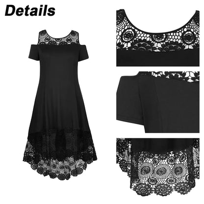 Plus Size Black Dress for Evening Party Wedding