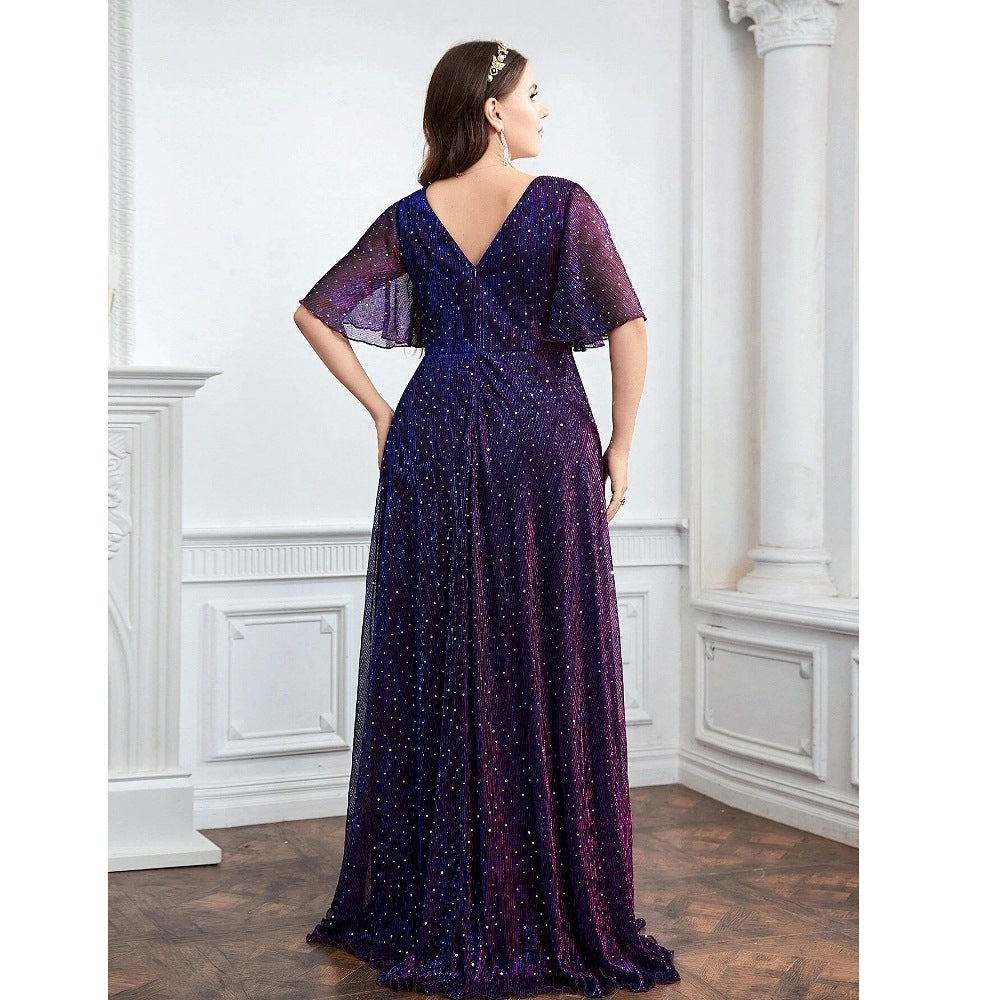 Glitter Wedding Bridesmaid Dress For Plus Size