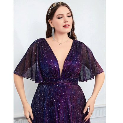 Glitter Wedding Bridesmaid Dress For Plus Size