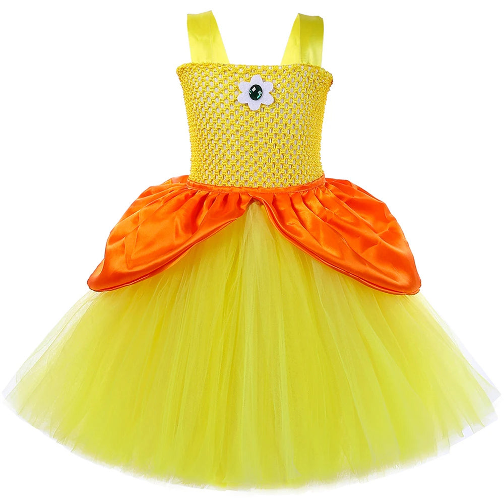 Yellow Princess Daisy Tutu Dress for Girl