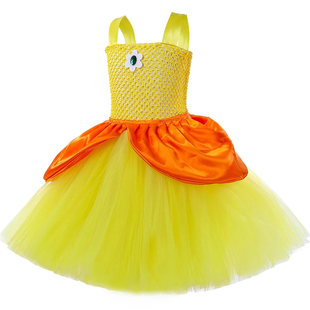 Yellow Princess Daisy Tutu Dress for Girl