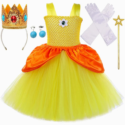 Yellow Princess Daisy Tutu Dress for Girl