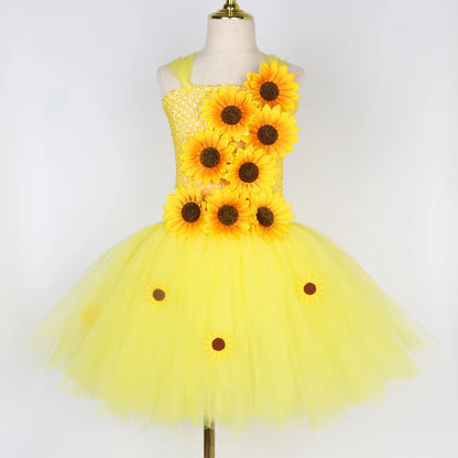 Autumn Sunflower Fairy Princess Dress for Girl