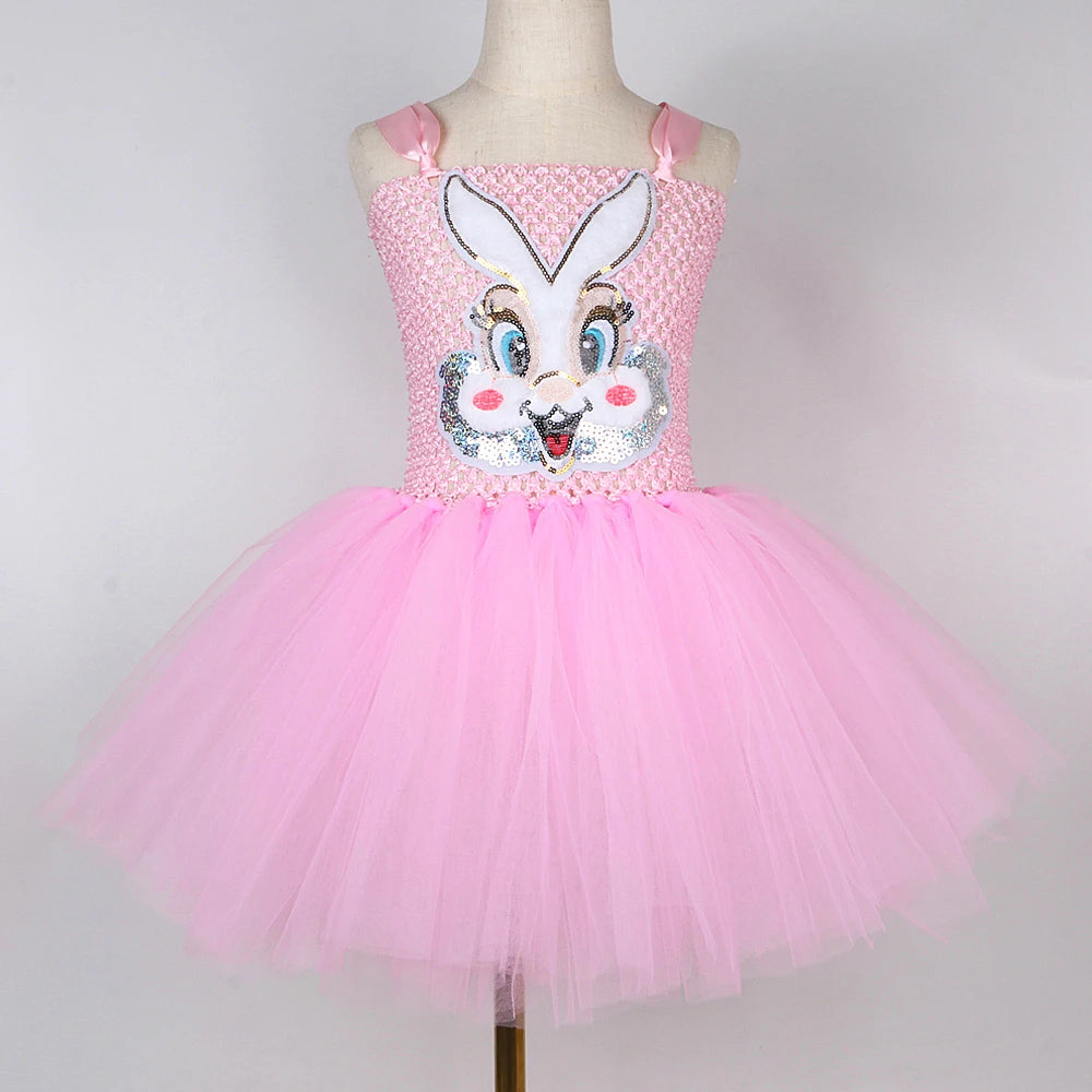 Pink Easter Bunny Costume Tutu Dress for Kid