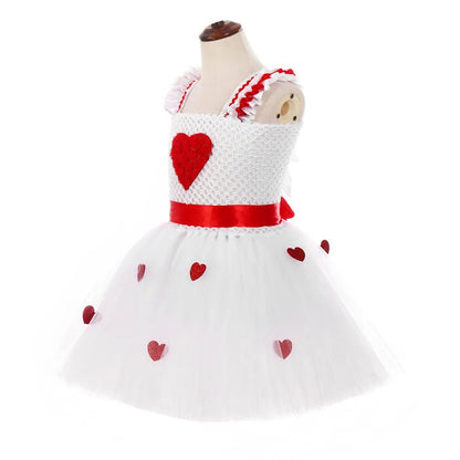 Valentine’s Day Love Heart Princess Dress For Kid