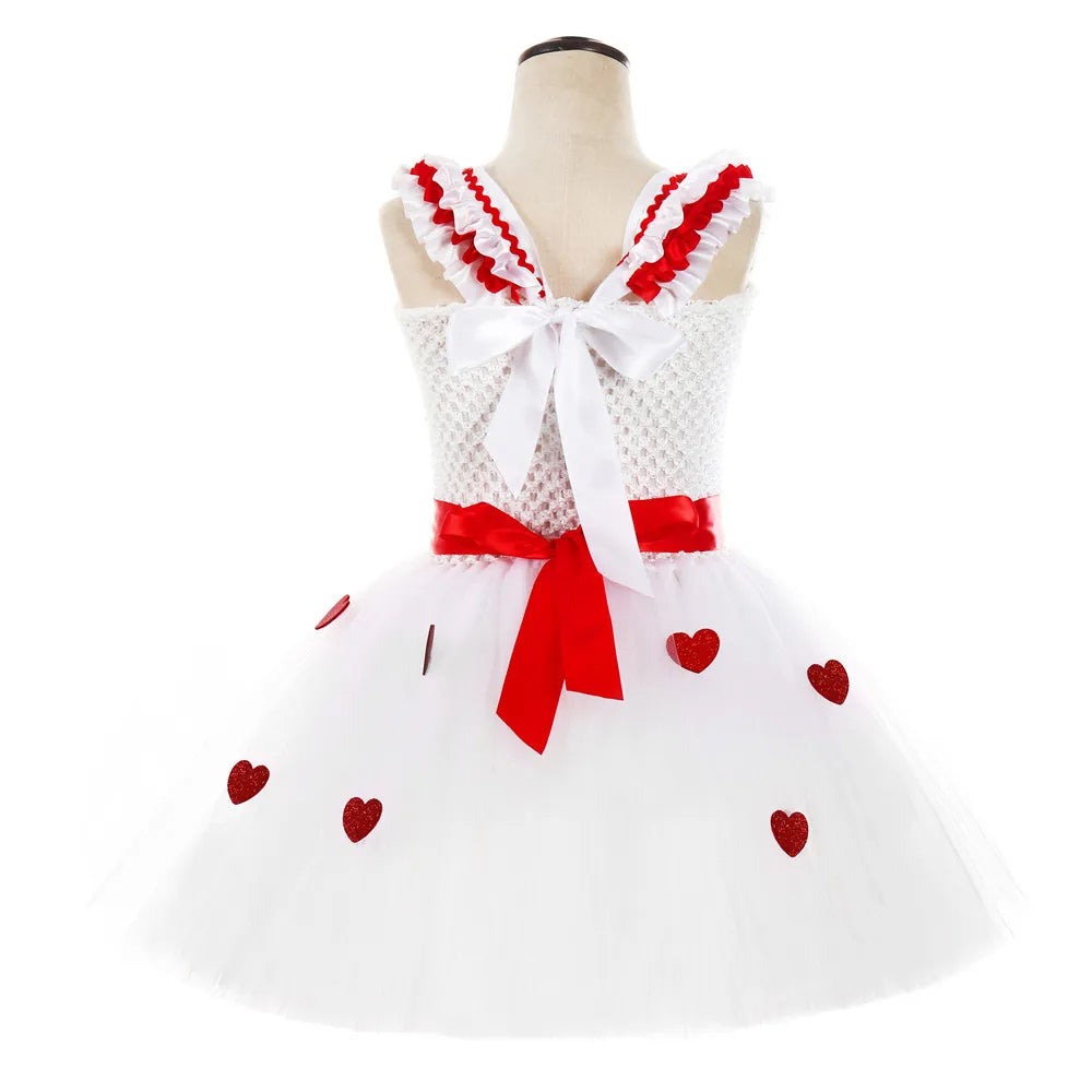 Valentine’s Day Love Heart Princess Dress For Kid