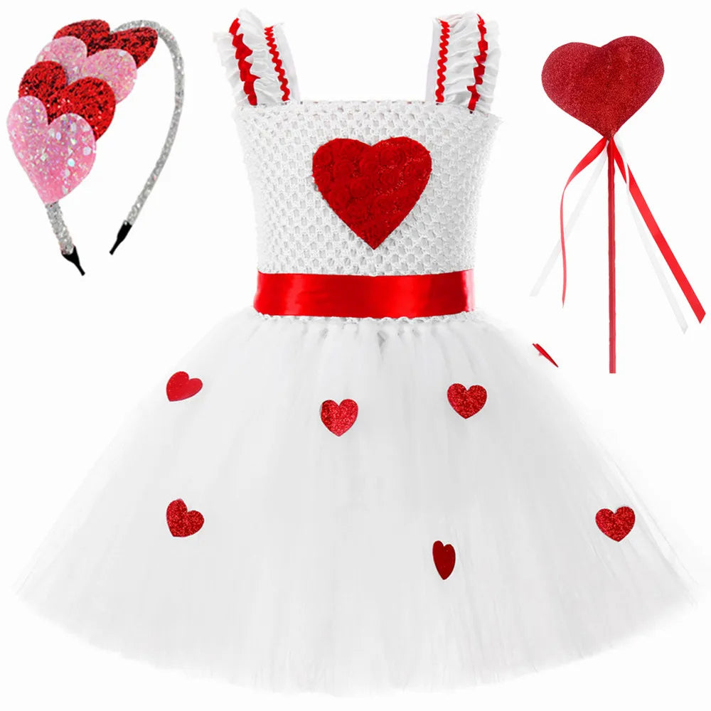 Valentine’s Day Love Heart Princess Dress For Kid