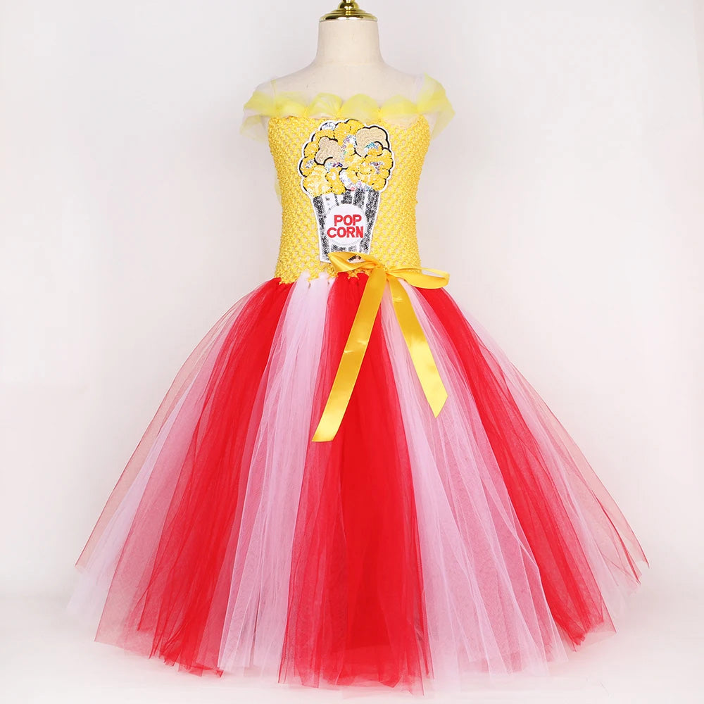 Circus Popcorn Girl Tutu Dress for Kid