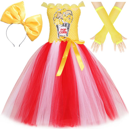 Circus Popcorn Girl Tutu Dress for Kid