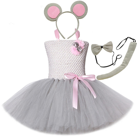 Grey Mouse Costumes Girls Tutu Dress