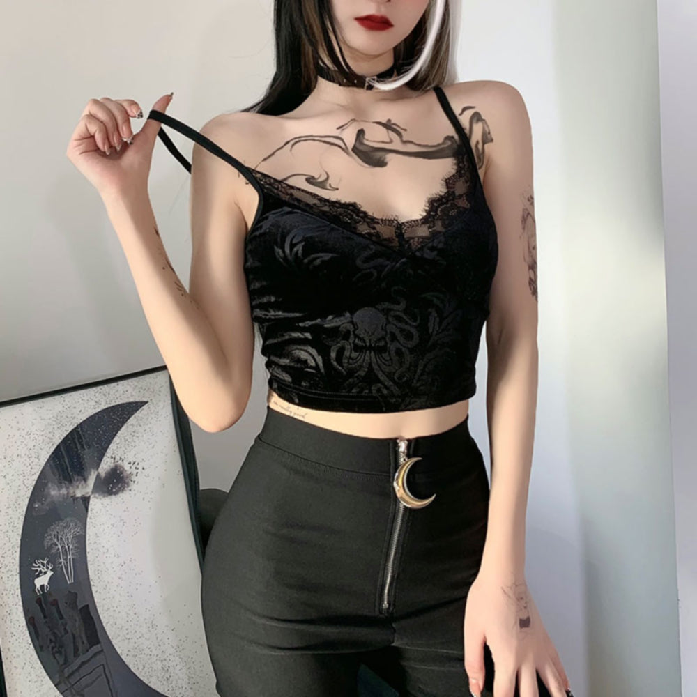 Halloween Gothic Crop Top 90Y-105