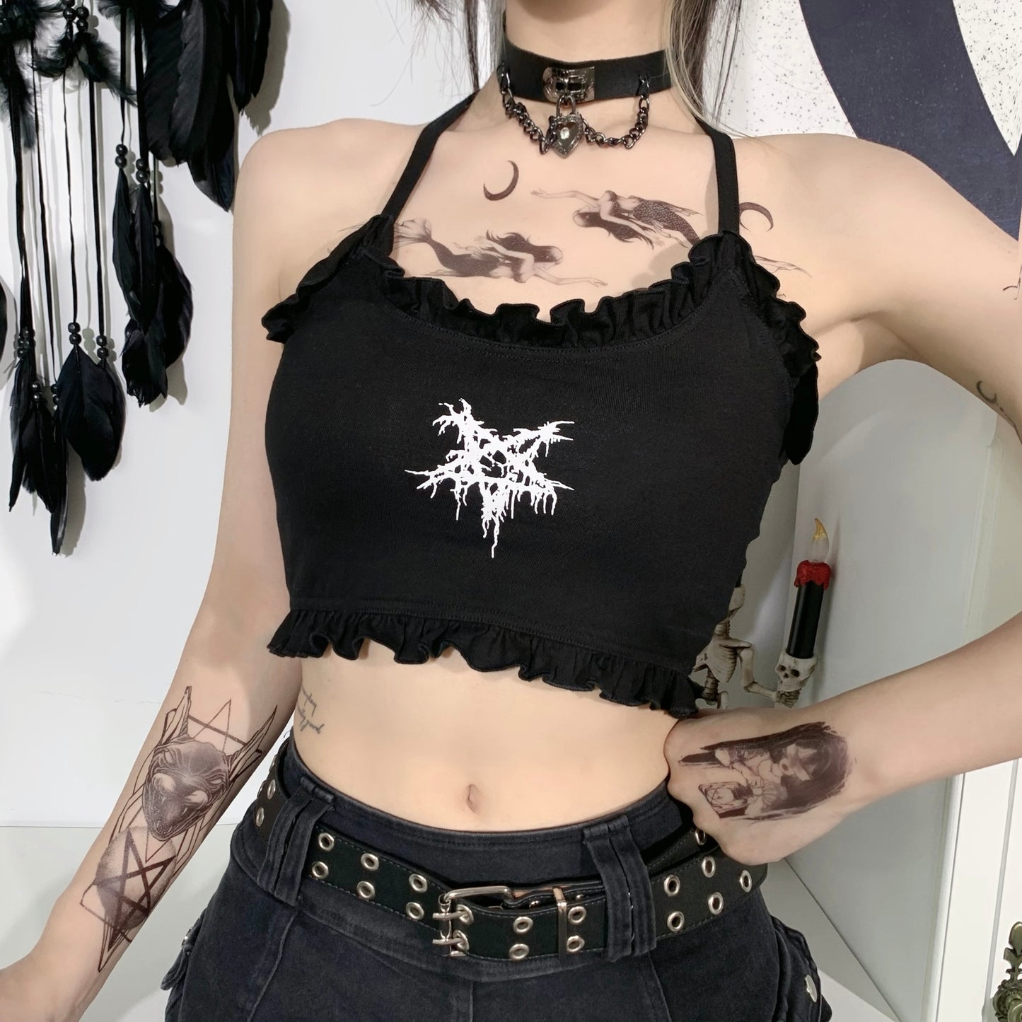 Halloween Gothic Crop Top 90Y-106