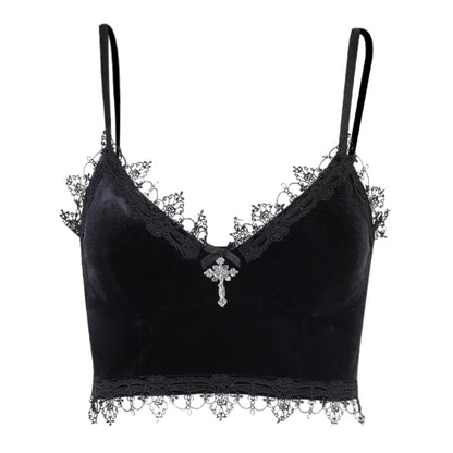 Halloween Cross Gothic Crop Top 90Y-107