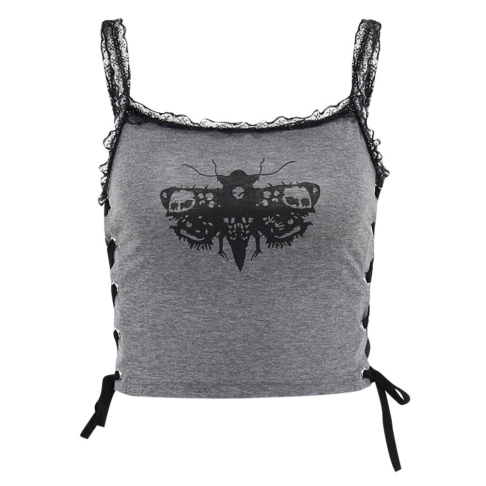 Halloween Moth Gothic Crop Top 90Y-113