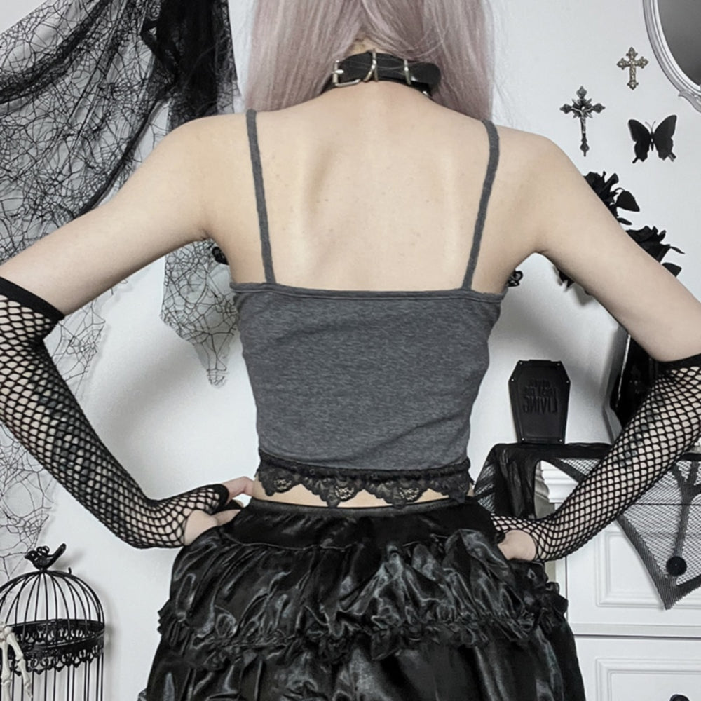 Halloween Moth Gothic Crop Top 90Y-113