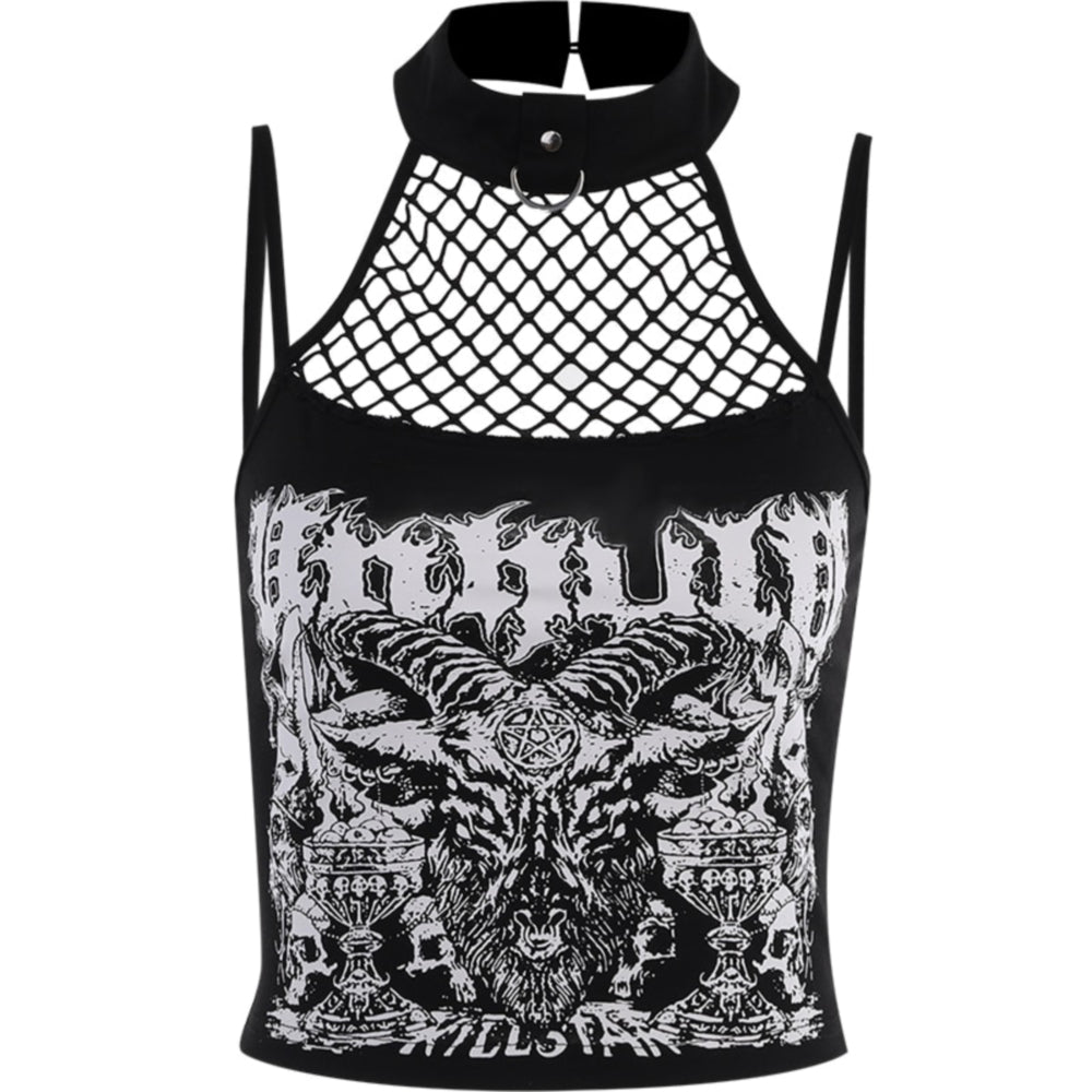 Halloween Satan Gothic Crop Top 90Y-115