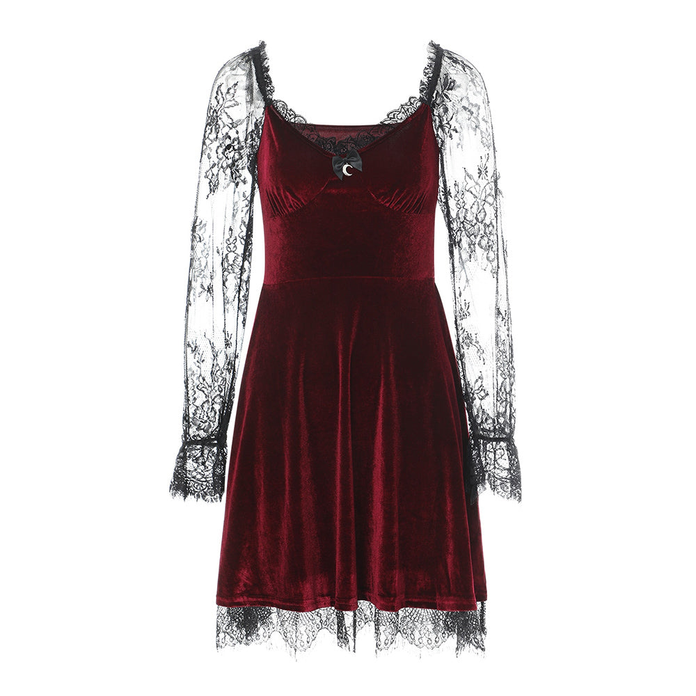 Halloween Gothic Red Dress 90Y-128