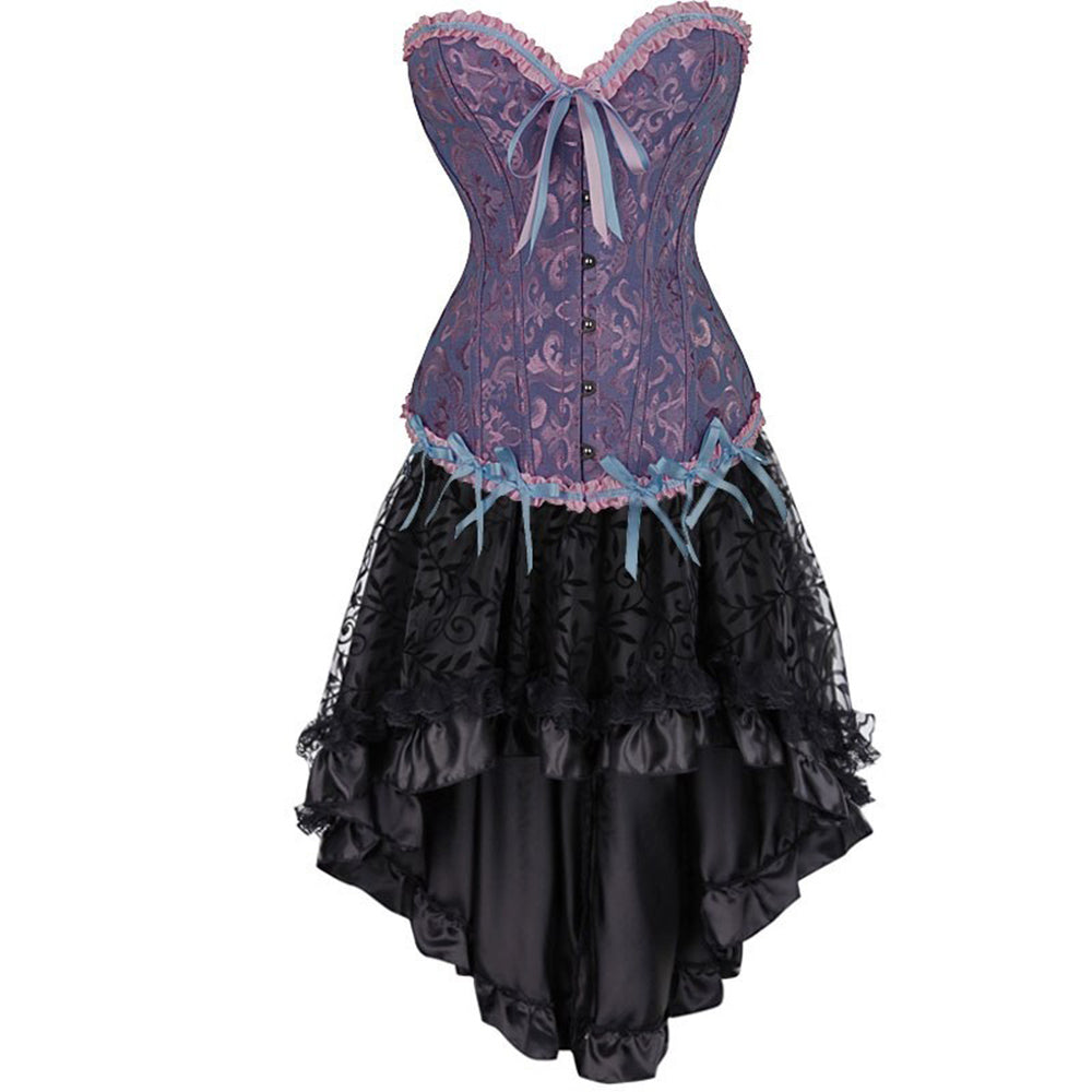 Halloween Gothic Long Corset Dress 90Y-131 purple