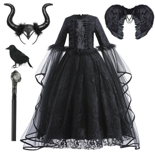 Halloween Black Witch Costume - Princess Dress for Kid Girl Baby Toddler