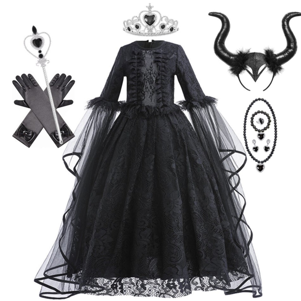 Halloween Black Witch Costume - Princess Dress for Kid Girl Baby Toddler