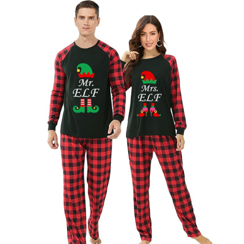 Mr and Mrs ELF Christmas Pajamas for Couple 90Y-155