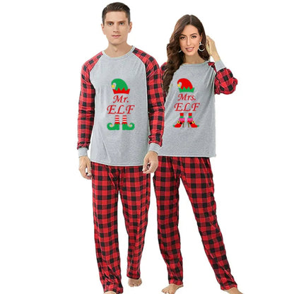 Mr and Mrs ELF Christmas Pajamas for Couple 90Y-155