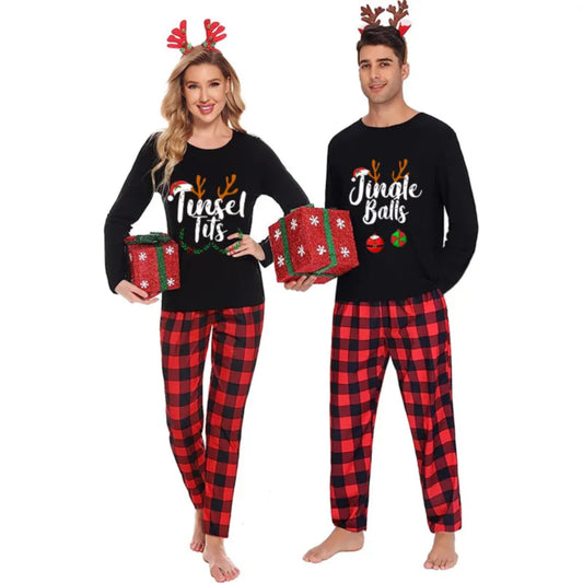 Jingle Bell Funny Couple Xmas Pajamas 90Y-159