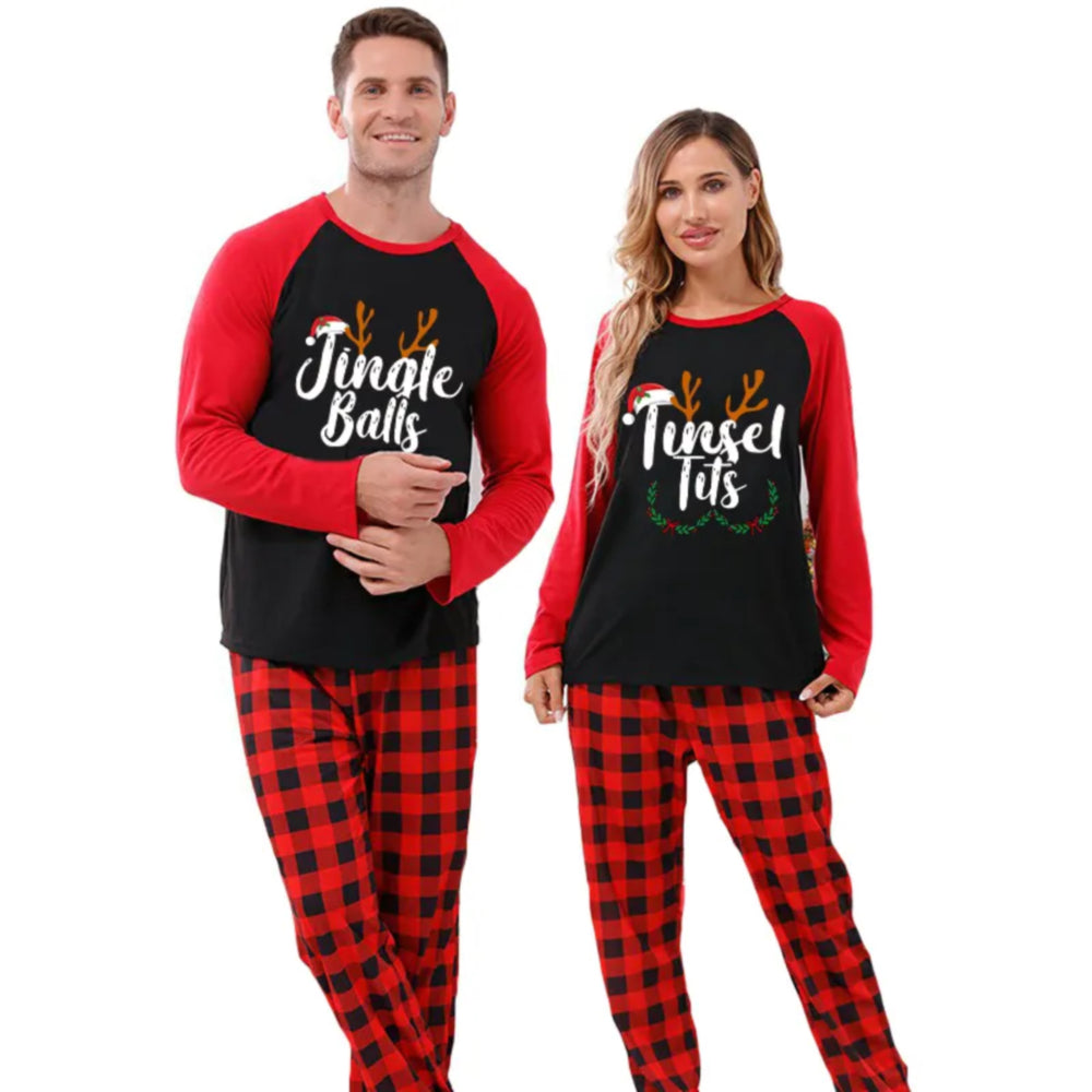 Jingle Bell Funny Couple Xmas Pajamas 90Y-159