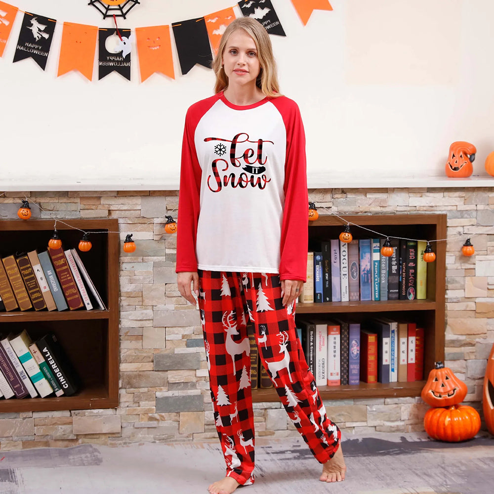 Let Is Snow Family Christmas Holiday Pajamas 90Y-166