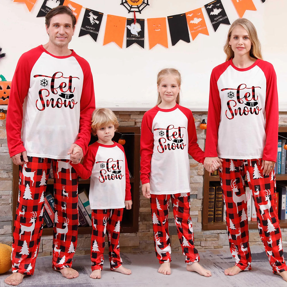 Let Is Snow Family Christmas Holiday Pajamas 90Y-166