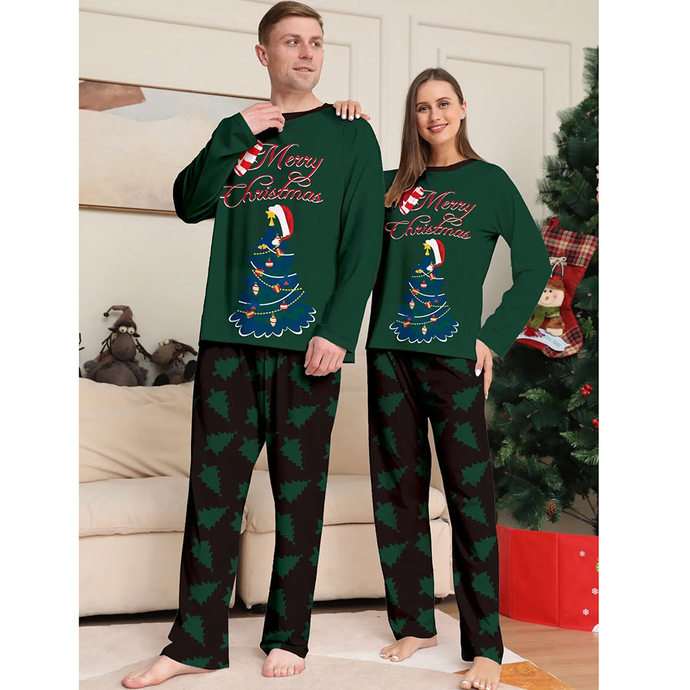 Green Tree Merry Christmas Family Pajamas 90Y-197