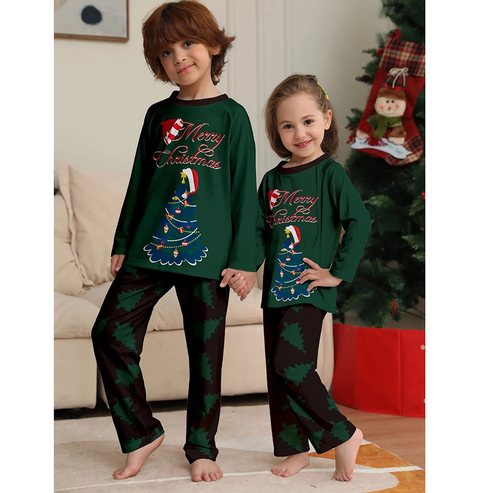 Green Tree Merry Christmas Family Pajamas 90Y-197