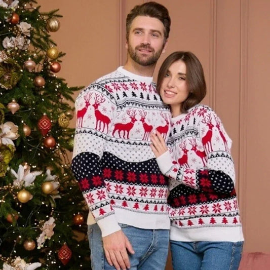 White Matching Couple Ugly Xmas Sweaters 90Y-200