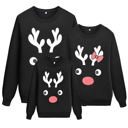 Mom Dad Kid Reindeer Family Christmas Sweatshirts 90Y-206