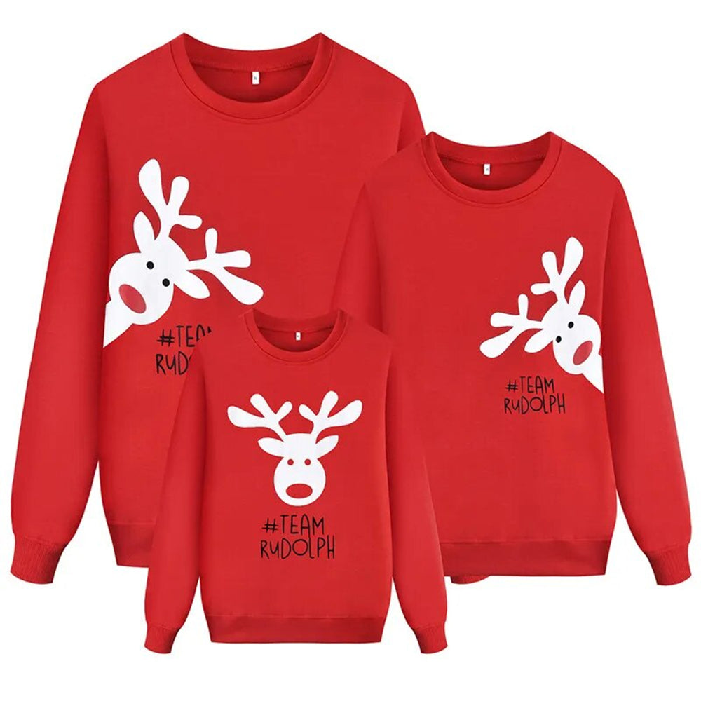 Mom Dad Kid Reindeer Family Christmas Sweatshirts 90Y-206