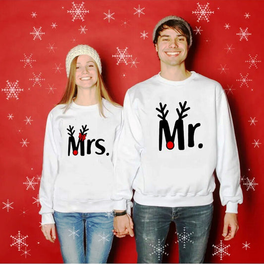 Reindeer Mr & Mrs Christmas Couple Sweashirts 90Y-216