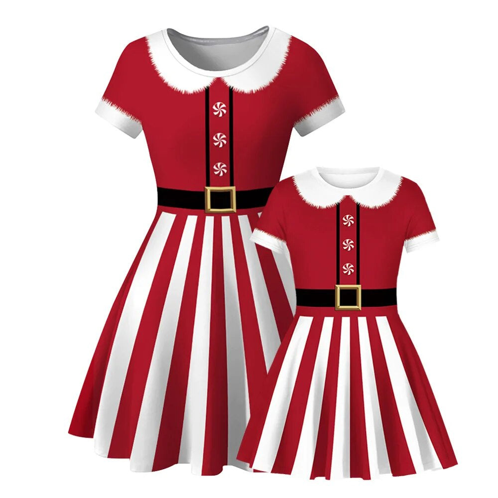 Red Santa Matching Dress for Mother & Daugher 90Y-221